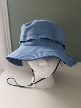 Arc'teryx Cranbrook Sky Blue Bucket Hat with Chin Cord and Top Sinch Size XL